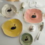 Handmade Ceramic Black Swan Pastel Plate, thumbnail 1 of 7