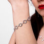 925 Sterling Silver Art Deco Halo Bracelet, thumbnail 2 of 3