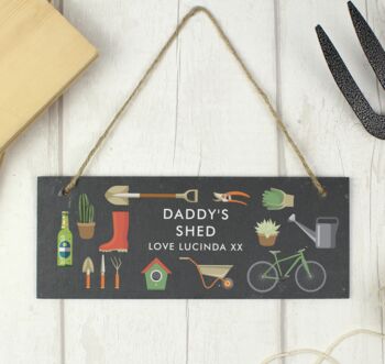 Personalised Garden Hanging Slate Sign Gift, 3 of 4