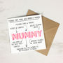Personalised 'Things That Make You Mummy' Card, thumbnail 4 of 4