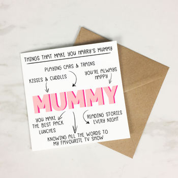 Personalised 'Things That Make You Mummy' Card, 4 of 4