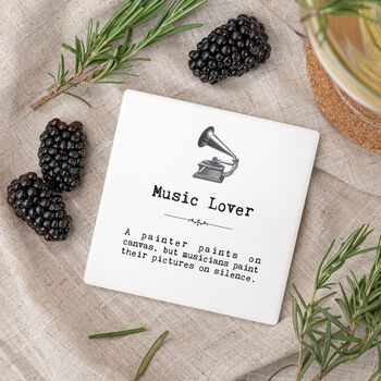 Set Of Two Ceramic Music Coasters In Gift Box, 4 of 10