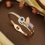 Large Colourful Butterfly Evil Eye Open Cuff Bangle, thumbnail 2 of 3