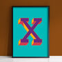 Letter X Print Alphabet Initial Wall Art Print, thumbnail 1 of 2