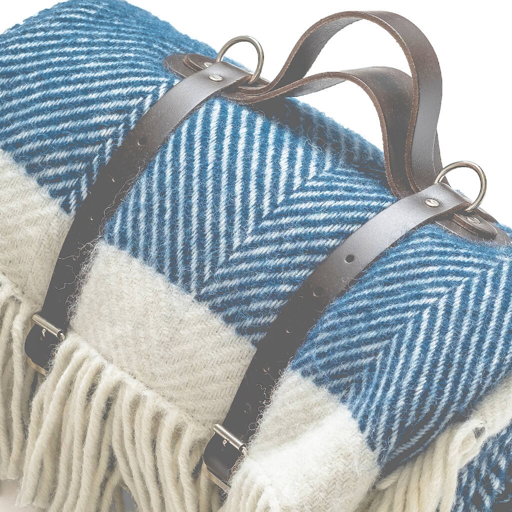 Yellow British Wool Picnic Blanket By Atlantic Blankets