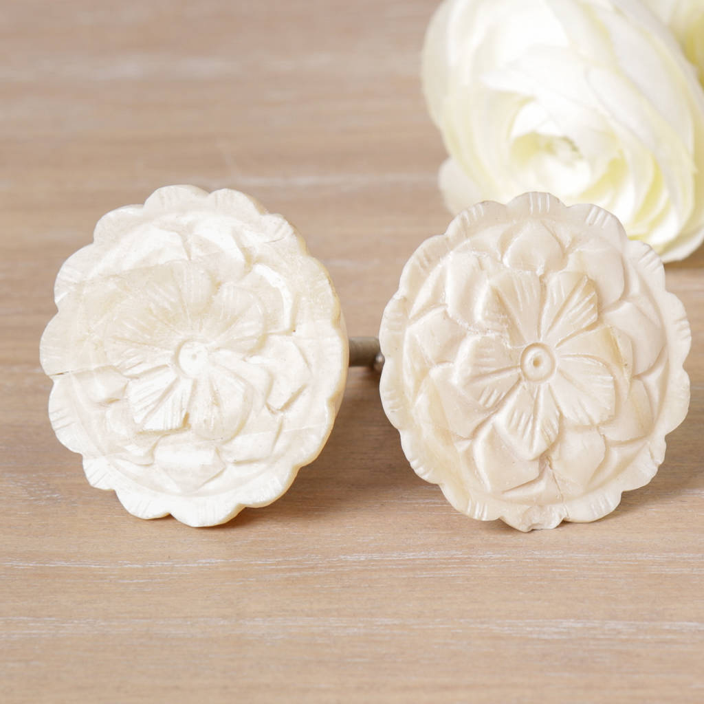 Ivory Flower Drawer Pull By Dibor | notonthehighstreet.com