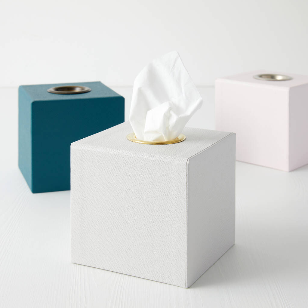Classic Tissue Box Cover White By Harris & Jones Ltd