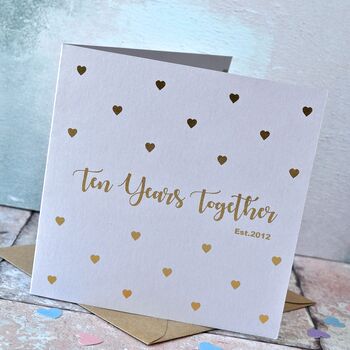 Personalised Heart Foiled Anniversary Card, 4 of 5