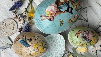 Easter Egg Paper Container Vintage Bunny, 6 of 7