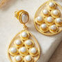 Pearl Gold Plated Silver Pear Drop Earrings, thumbnail 6 of 8