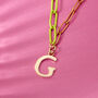 Personalised Initial Gold And Bright Paperclip Chain, thumbnail 3 of 9