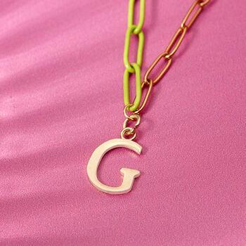 Personalised Initial Gold And Bright Paperclip Chain, 3 of 9