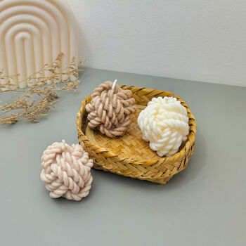Wool Yarn Knot Candle And Decorative Soy Candle, 3 of 9