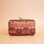 Leela Deep Red Clutch With Bird Clasp, thumbnail 2 of 4