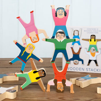 Wooden Stacking People Game Children's Christmas Gift, 2 of 3