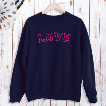 Ladies Love Sweatshirt In Neon Pink, 3 of 5