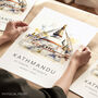 Nepal Travel Print Of Kathmandu, thumbnail 1 of 7