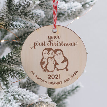 Personalised First Christmas As Mummy And Daddy Bauble, 2 of 2