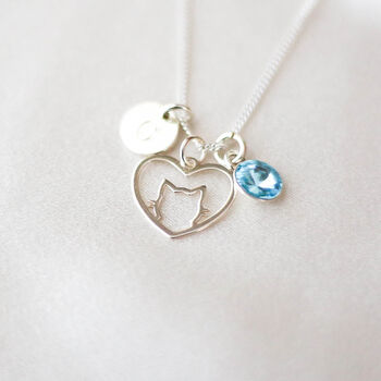 Personalised Cat Necklace In Sterling Silver, 9 of 9