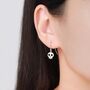 Sterling Silver Cute Skull Drop Hook Earrings, thumbnail 7 of 11