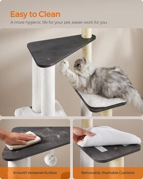 Cat Tree 165cm Modern Cat Condo Removable Cushions, 4 of 7