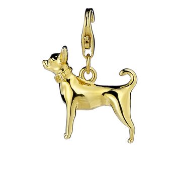 Chihuahua Sterling Silver, Gold Plated Charm, 2 of 10