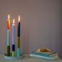 Dinner Candle Sets Of Three Multi Colour Taper Candles, thumbnail 2 of 9