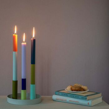 Dinner Candle Sets Of Three Multi Colour Taper Candles, 2 of 9