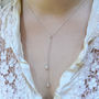 Long Silver Droplet Necklace, thumbnail 2 of 4