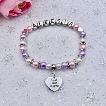 Personalised Great Granddaughter Charm Bracelet, 2 of 12
