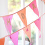 Pink Happy Birthday Fabric Bunting, thumbnail 1 of 4
