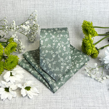 Wild Sage Leaves Wedding Tie Set, 2 of 4