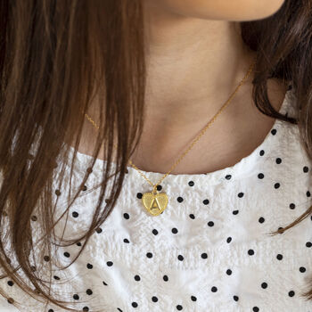 Dotted Heart Initial Charm Necklace, 3 of 12