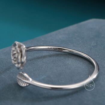Adjustable Rose Wrap Ring In Sterling Silver, 5 of 11