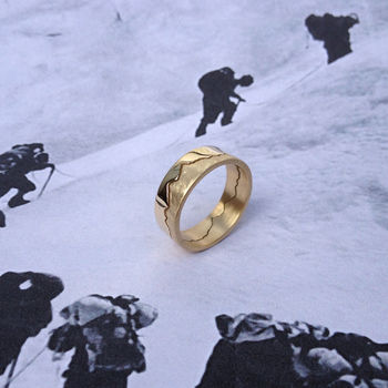 Personalised Mountain Landscape Skyline Ring, 6 of 10