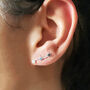Sterling Silver Three Linked Stars Stud Earrings, thumbnail 1 of 9