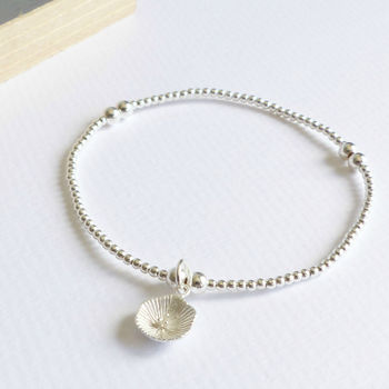 Sterling Silver Beaded Lily Pad Bracelet, 4 of 4