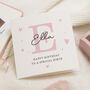 Personalised Happy Birthday Niece Card Pink Hearts, thumbnail 1 of 7