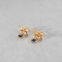 Bow Birthstone Earrings Gold Plated, thumbnail 3 of 11