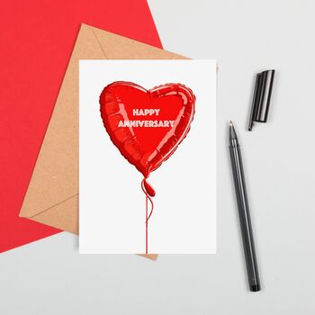 Large Size Heart Balloon Anniversary Card, 2 of 2