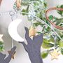 Black Cats Playing With Moon Christmas Tree Decoration, thumbnail 2 of 3