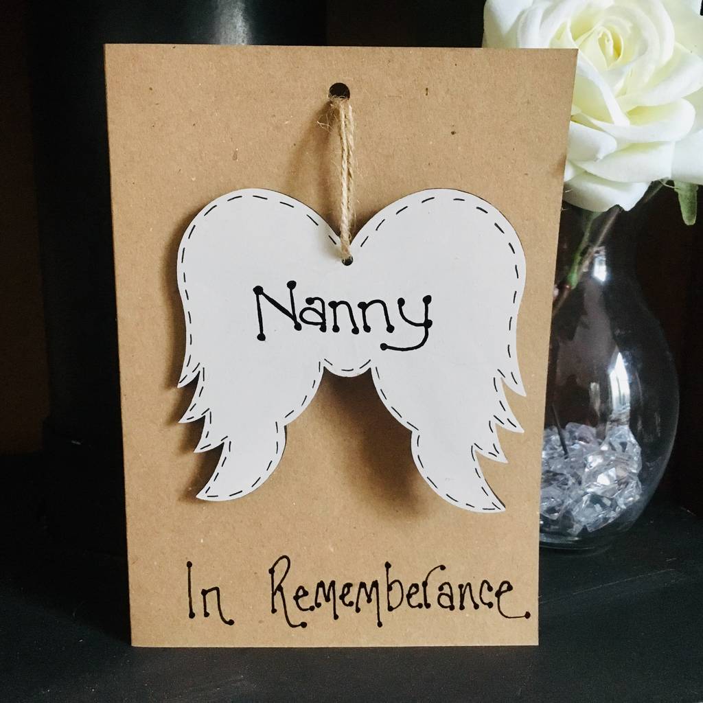 Wooden Keepsake Card Personalised Angel Remembrance By Craft Heaven