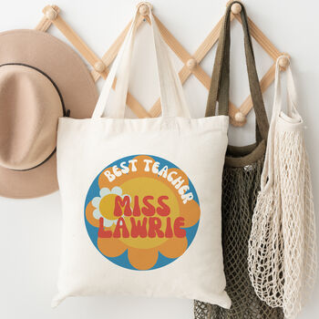 Personalised Retro Floral Teacher Bag, 2 of 2