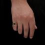 Gold Plated Square Signet Onyx Ring Polished Steel Ring, thumbnail 8 of 12