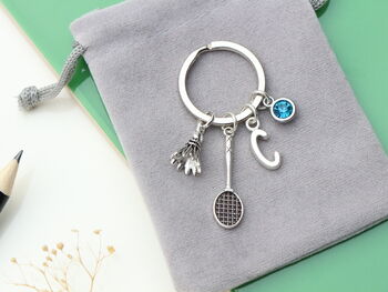 Badminton Personalised Keyring Shuttlecock And Racket, 6 of 9
