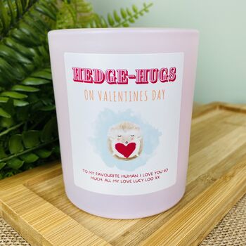 Personalised Hedgehog Valentines Gift Candle, 4 of 12