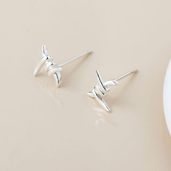 Sterling Silver Barbed Wire Stud Earrings – 5mm, 4 of 6