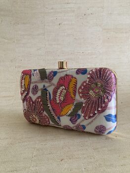 Digitally Printed Pink Floral Clutch Bag, 9 of 10
