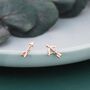 Mismatched Bow And Arrow Stud Earrings In Sterling Silver, thumbnail 6 of 12