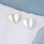 Sterling Silver Folded Heart Stud Earrings, thumbnail 1 of 5
